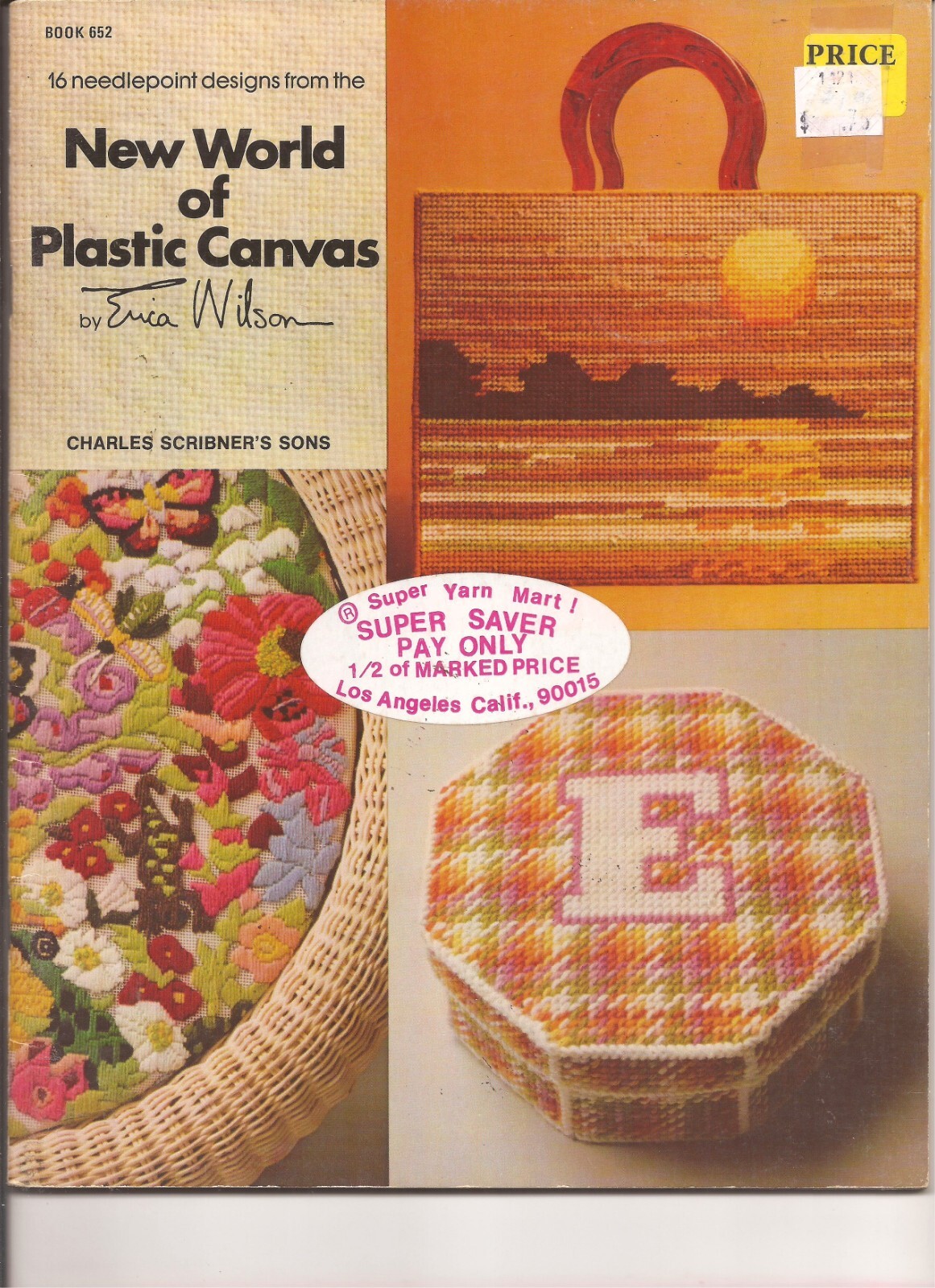 Vintage New World of Plastic Canvas, Erica Wilson, 16 Needlepoint Designs, 1977