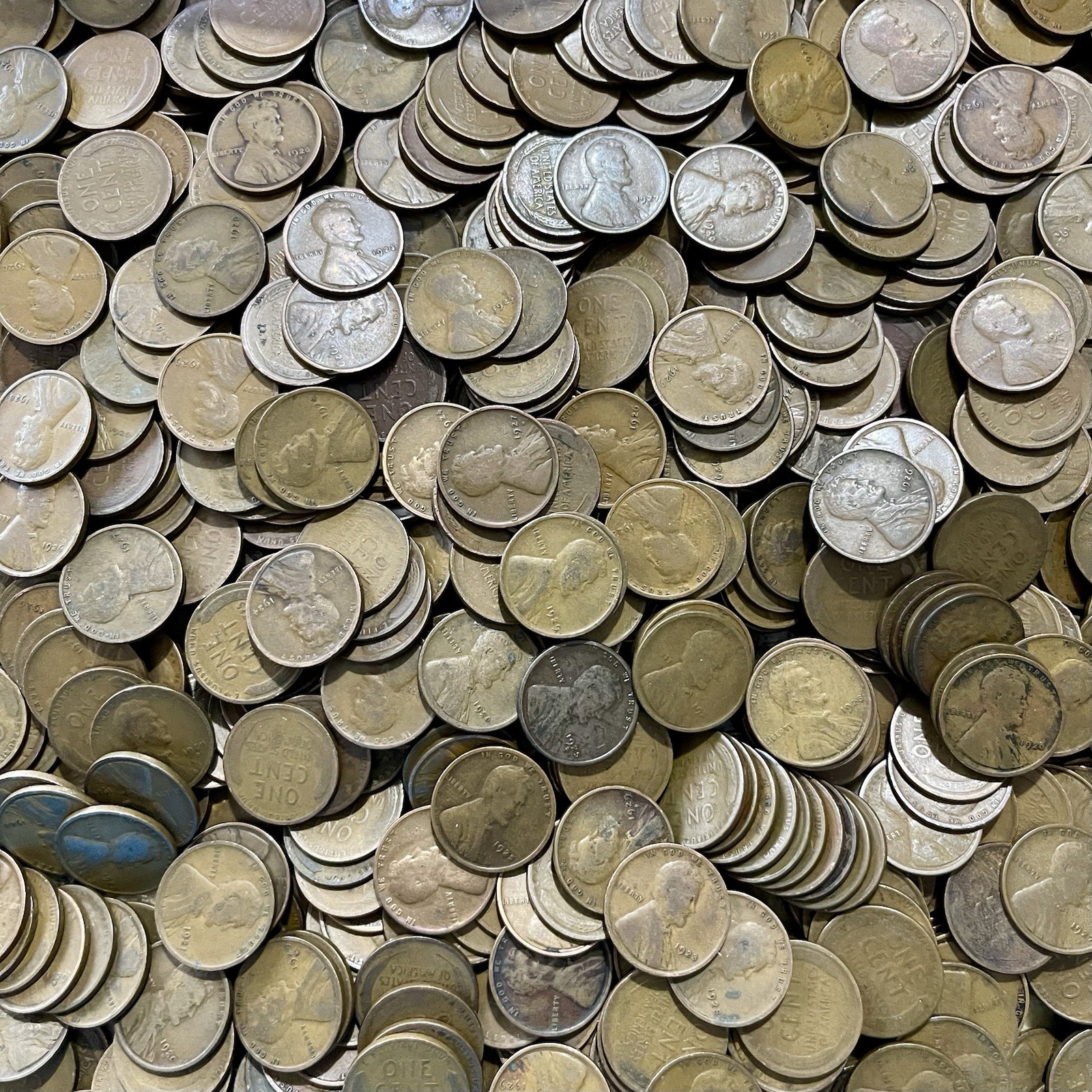 1920-1929 Lincoln Wheat Cent Penny Lot of 200 PDS Mint Marks Twenties 1920’s Era