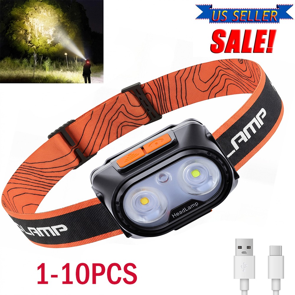Headlamp Rechargeable Super Bright LED Head Light Forehead Flashlight Fr Outdoor