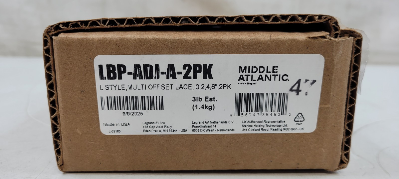 Middle Atlantic LBP-ADJ-A-2PK Adjustable Horizontal Lace - 2 pack