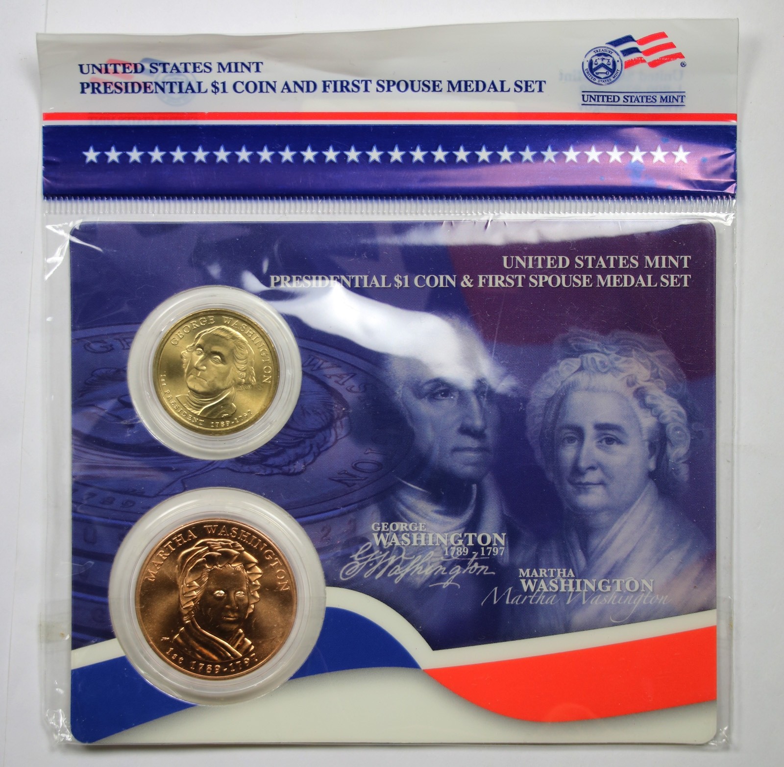 2007 George Washington Presidential $1 Coin & First Spouse Medal Set