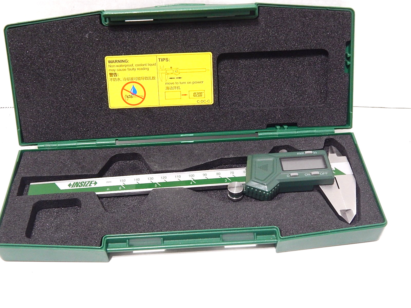 INSIZE 1130-150 LEFT HAND DIGFITAL CALIPER 0-6"