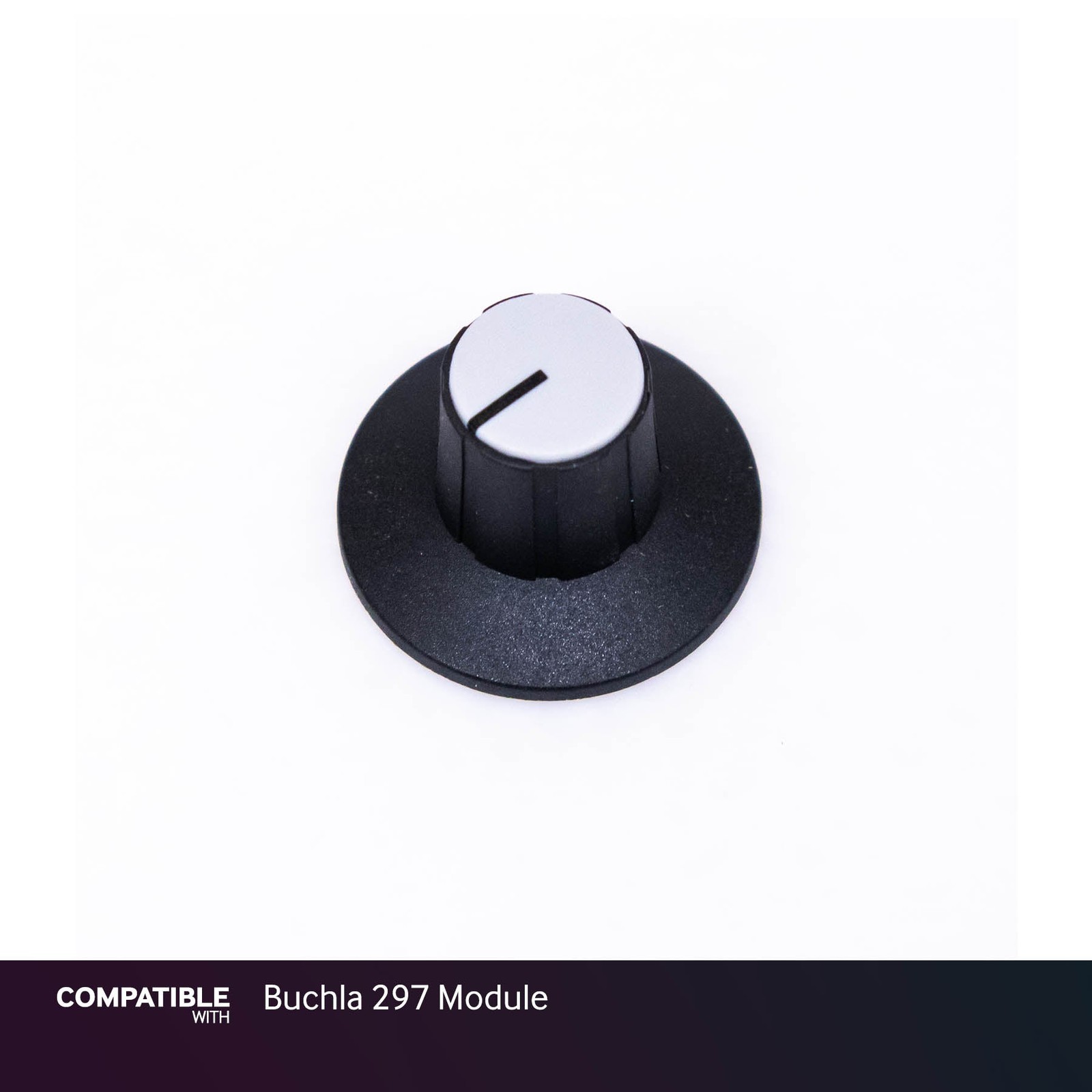 Black Dial D-Shaft Knob with Gray Cap for Buchla 297 Module