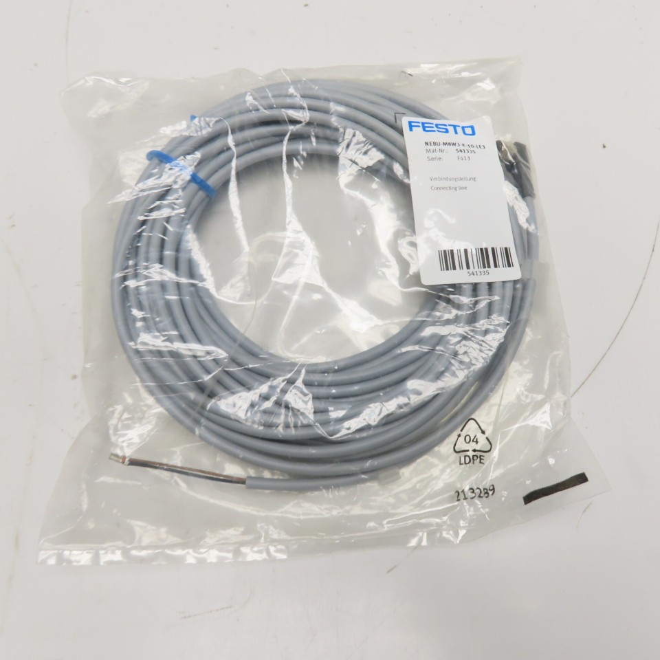 Festo 541335 NEBU-M8W3-K-10-LE3 M8 3-Pin Angled Sensor Connecting Cable 10m