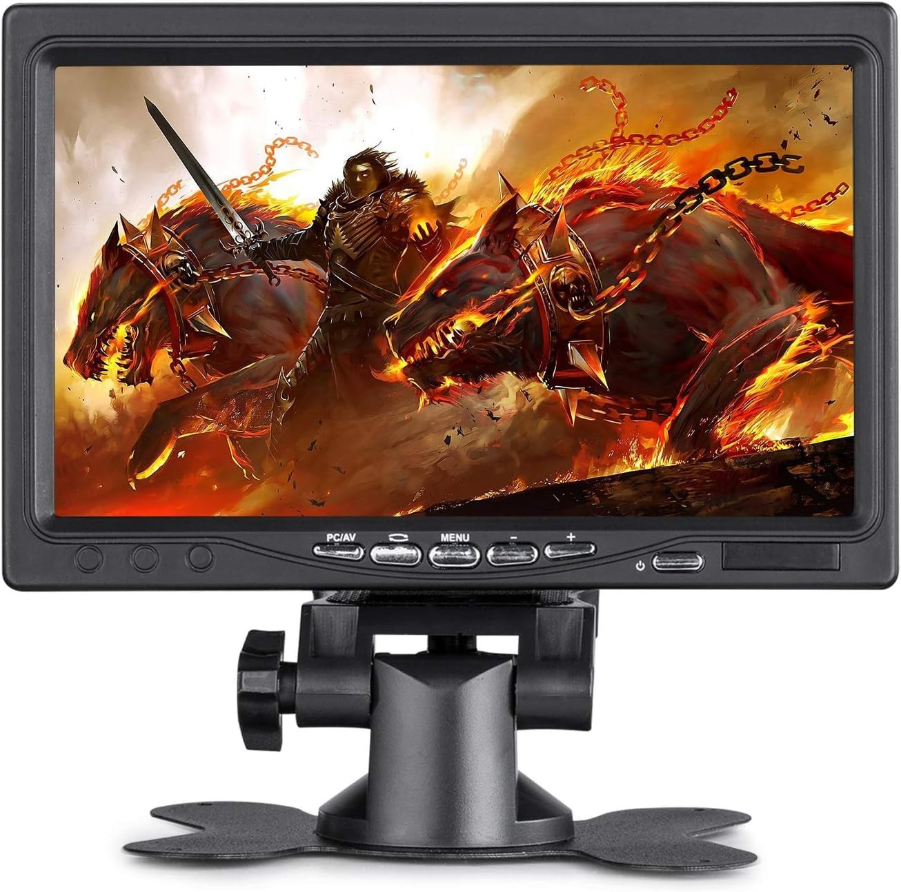7 Inch HD Display IPS 1024X600 Car Rearview Monitor HDMI VGA 2 Video Input PC