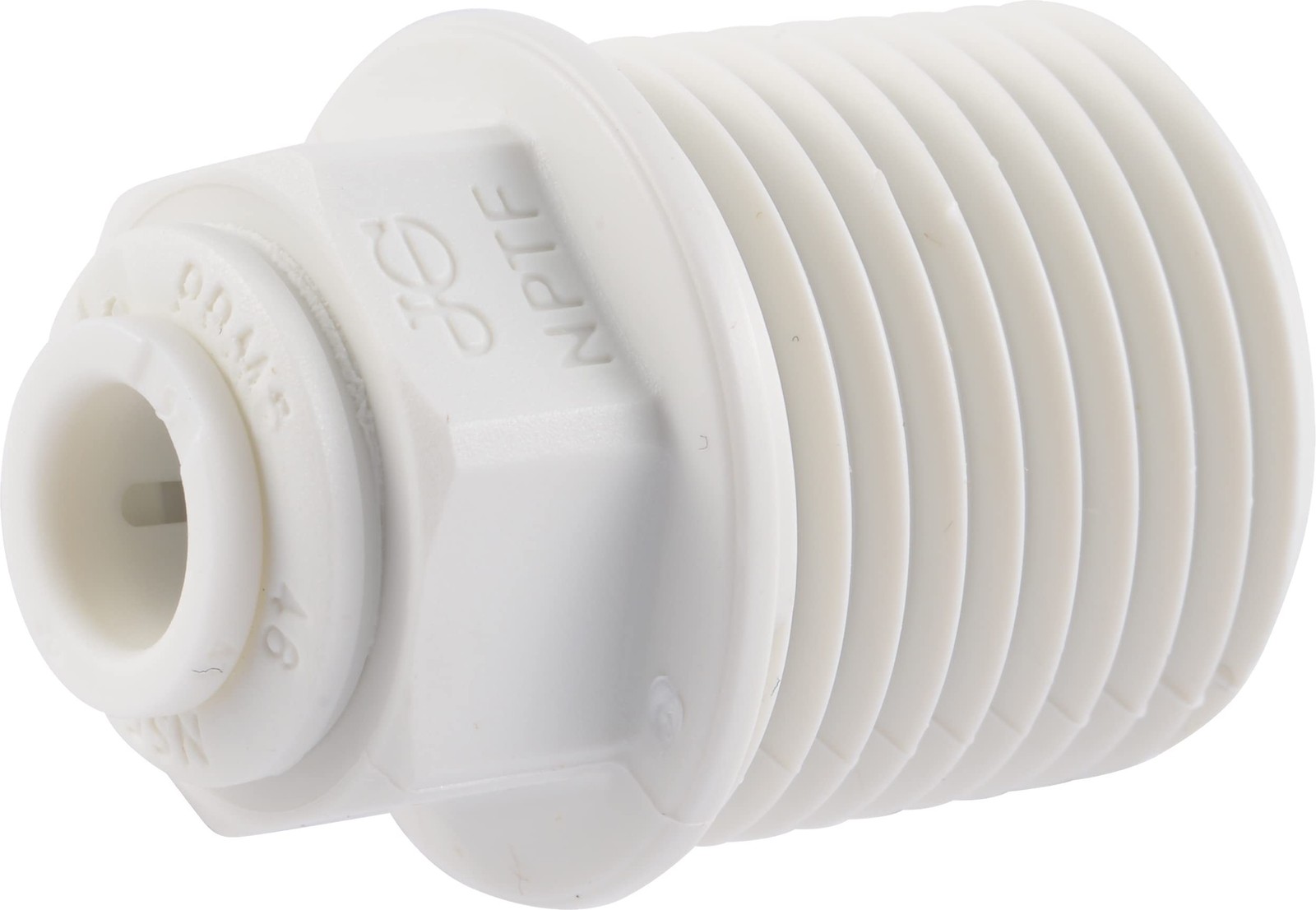John Guest 1/4 Inch OD x 1/2 Inch NPT Male Connector, Push to Connect Plastic...