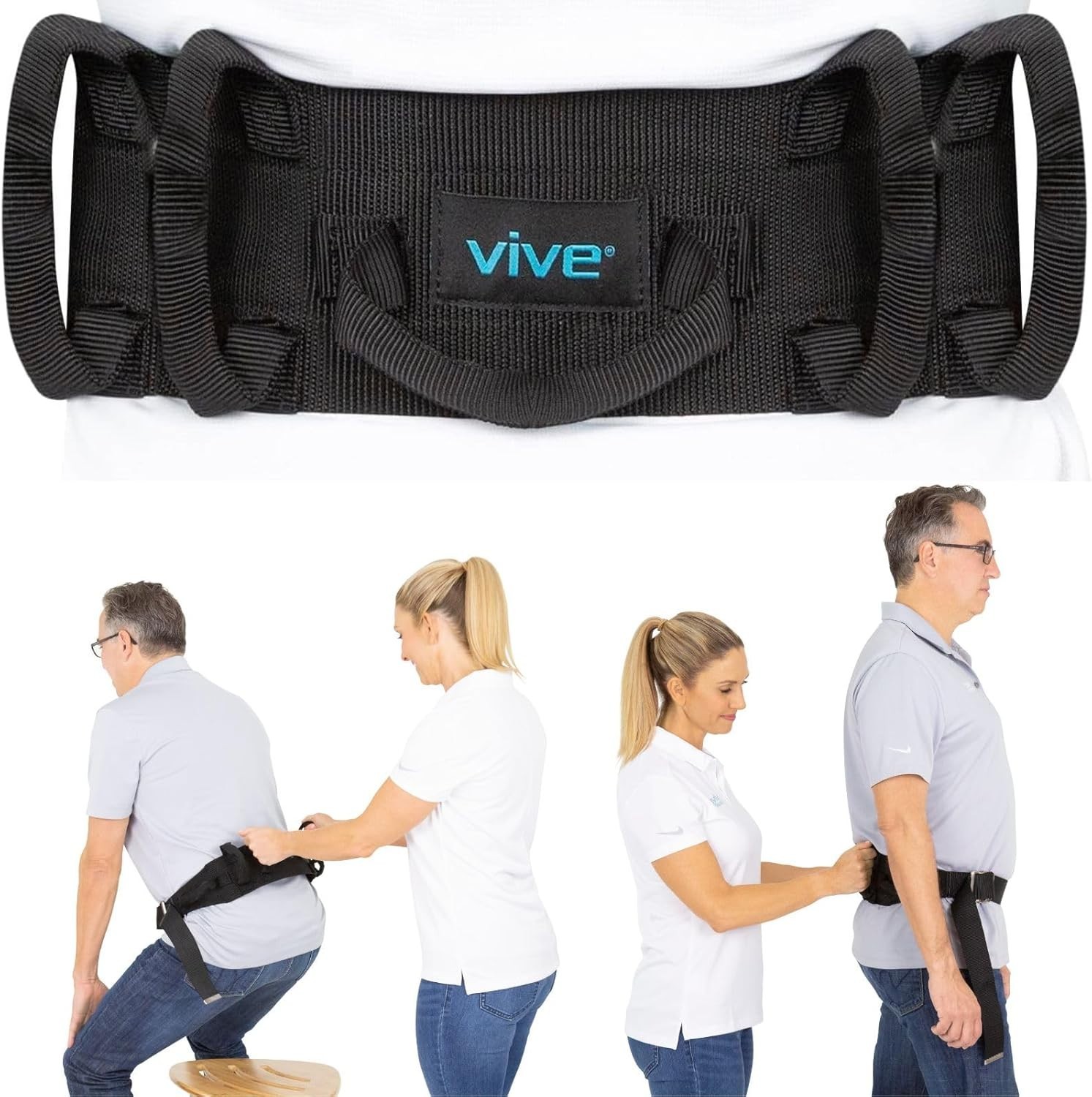 Gait Belt Transfer Belt with Handles - 300Lbs Capacity for Patient Assist