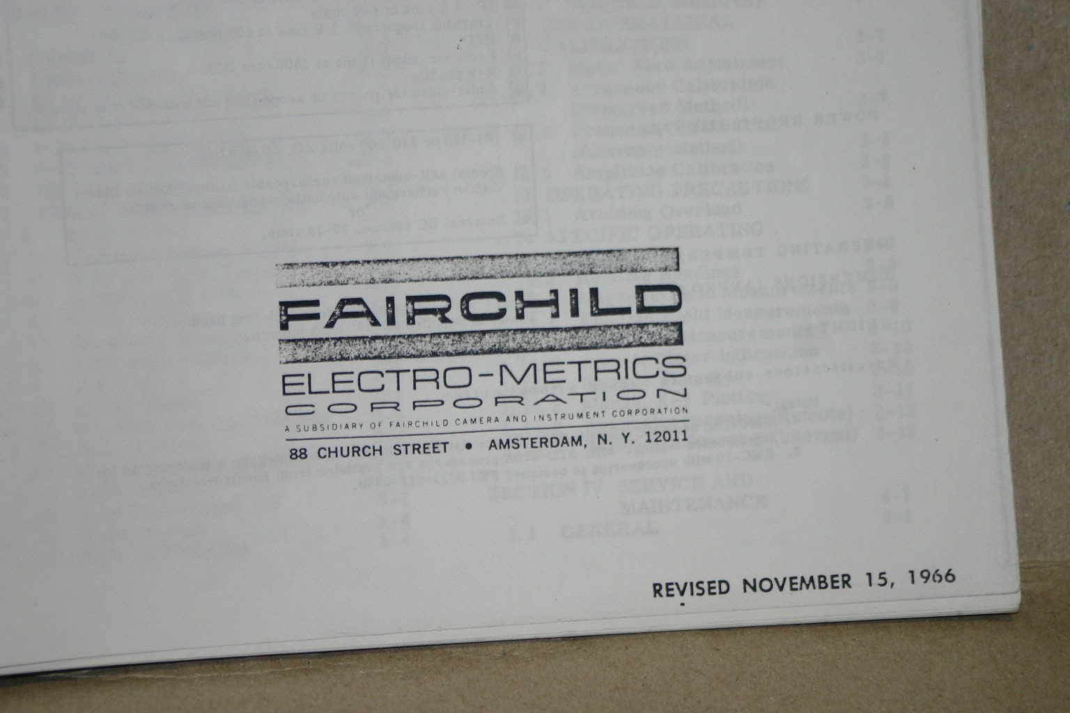 Fairchild Interfernce Analyzer EMC-10 Series Instruction Manual