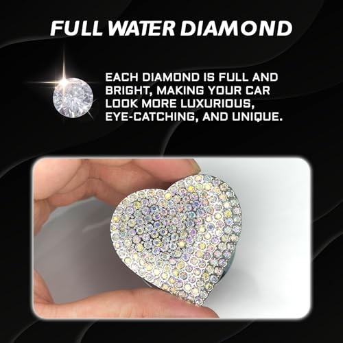 Heart Shape Car Engine Start Button Cover - Sparkly Rhinestone Ignition - White