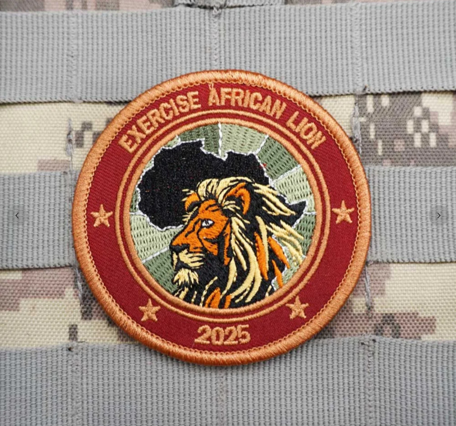 INTERNATIONAL EXERCISE AFRICAN LION 2025 EMBROIDERED IRON-ON MILITARY PATCH...
