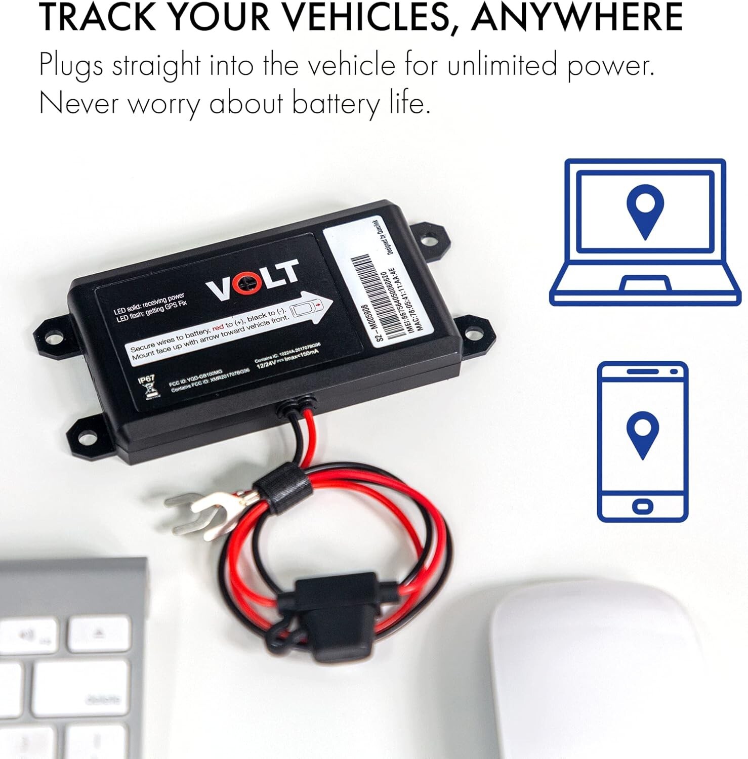 GPS Tracker for Vehicles with Real-time Alerts, 4G LTE - Livewire Volt
