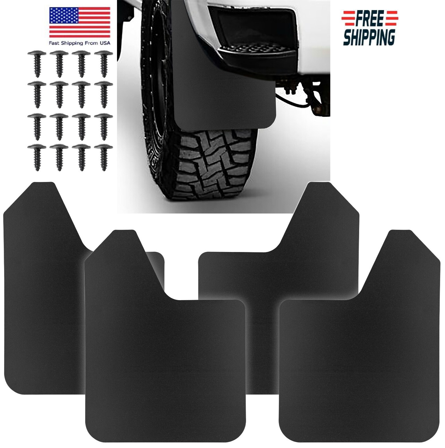 For Nissan Hardbody D21 Pickup 2D 4D 1986-1997 Mud Flaps Rubber Front x2 Rear x2