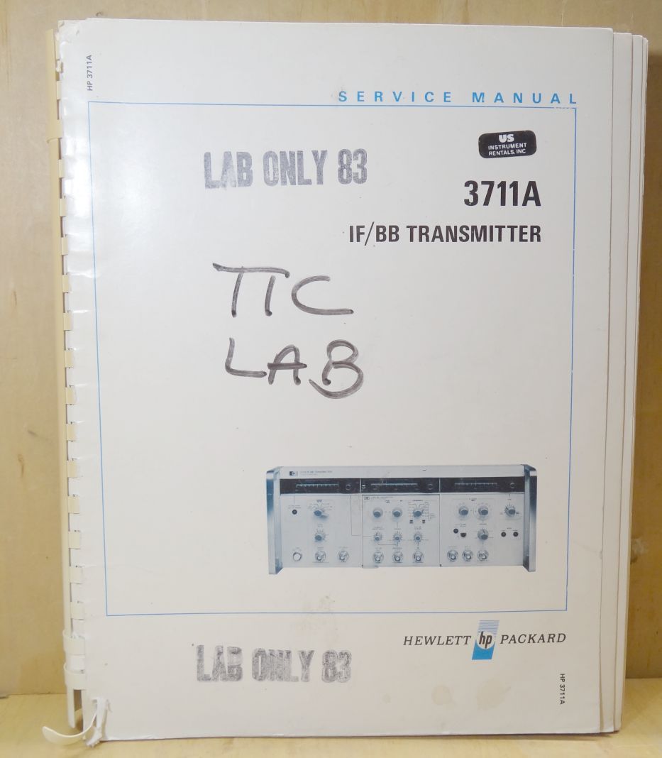 HP 3711A IF/BB TRANSMITTER INC. OPTIONS 004-008 & 015 SERVICE MANUAL