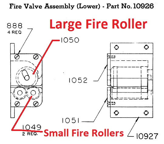 Large Fire Roller for DeVry 35mm Model D and XD Projectors. New. Part # 1050