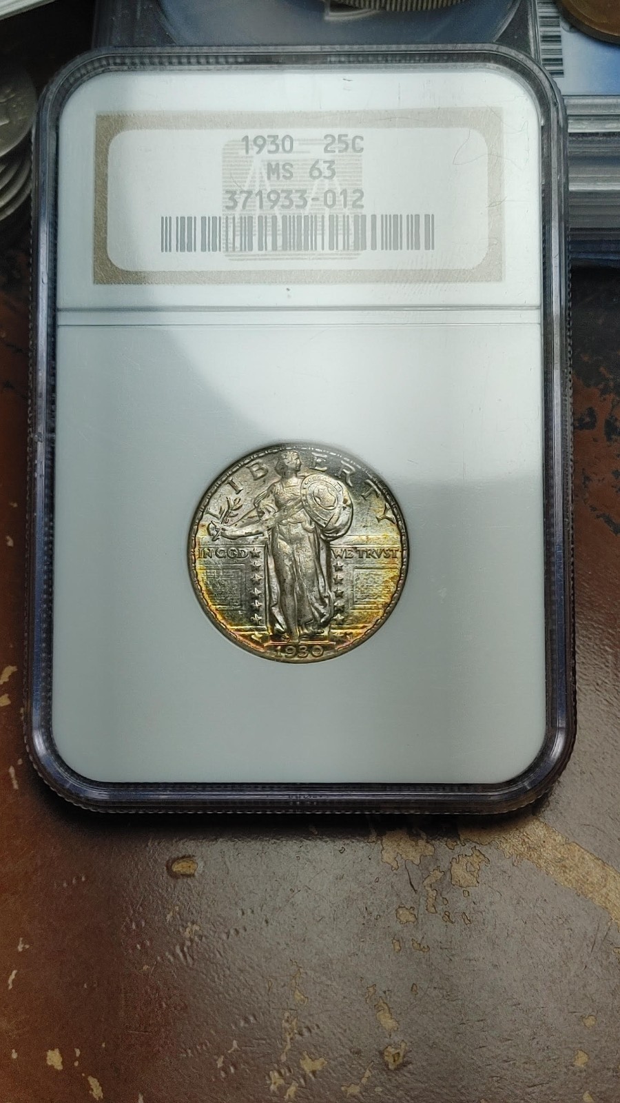 1930 Standing Liberty  Quarter 25C Old Holder NGC MS63 Beautiful Toning     5723