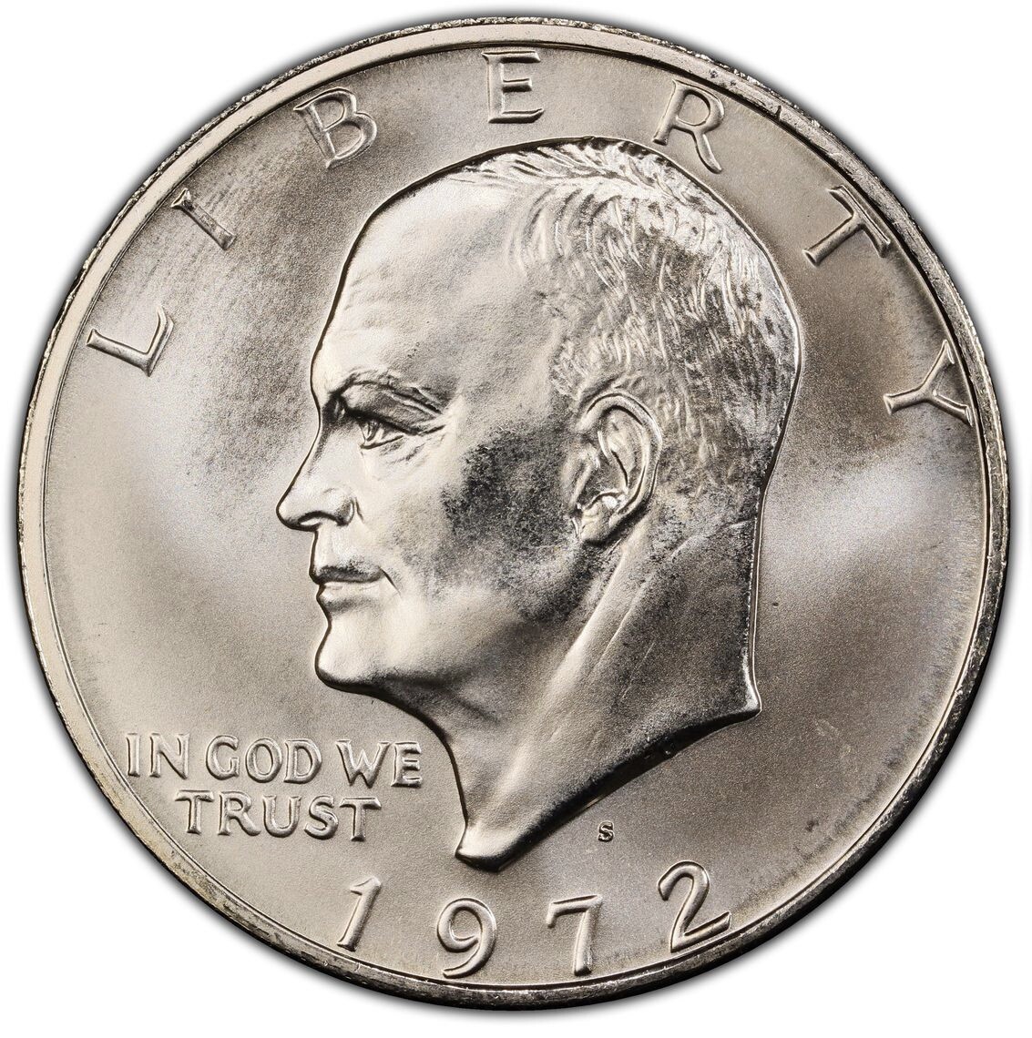 Silver Eisenhower Ike Dollar 1972 S PCGS Graded MS 66 Uncirculated $1 Coin