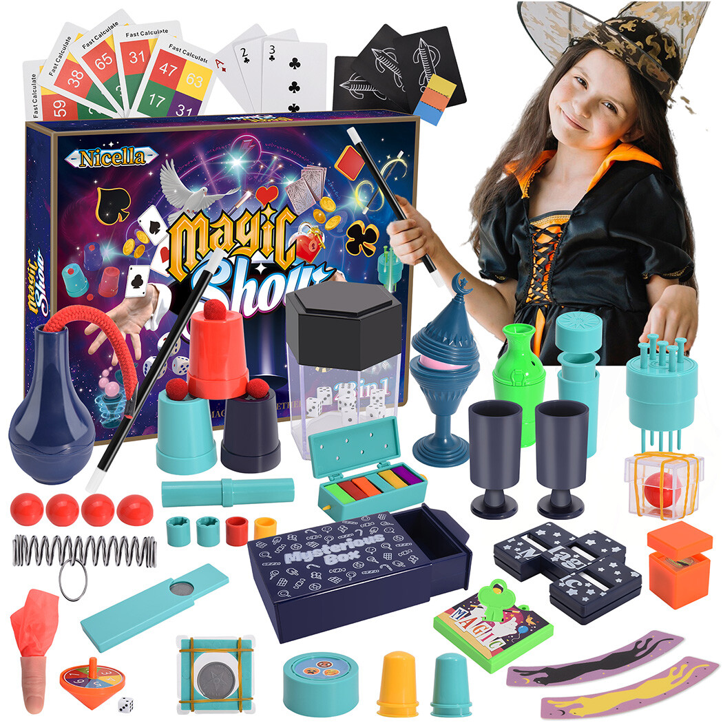 Magic Kit, 109+Magic Tricks for Kids Age 6-8, Magic Set with Manual and Video fo