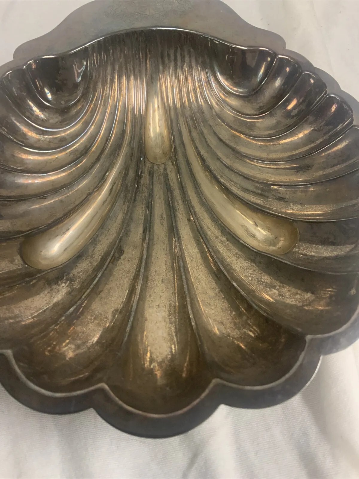 Vintage EGW&S Silver Plated Footed Shell Dish