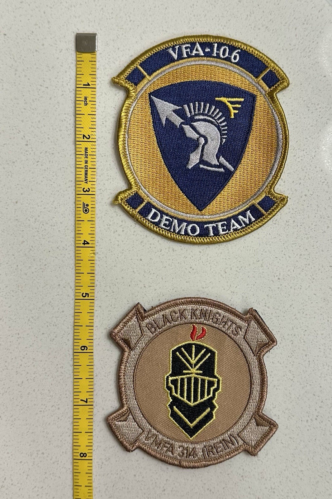 Set of 2 US Navy Patch VFA-106 Sew-On & Black Knights Hook & Loop