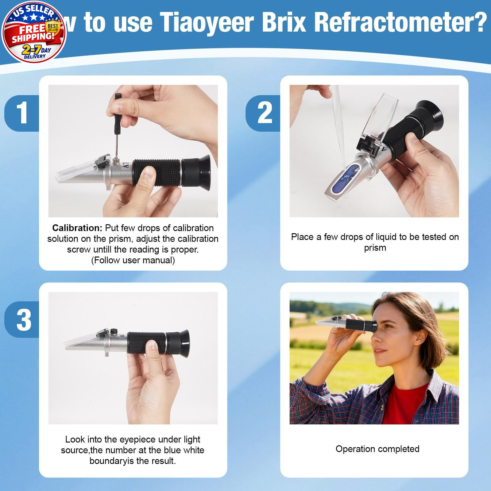 GYE Brix Refractometer with ATC, Dual Scale - Specific Gravity & Brix,...