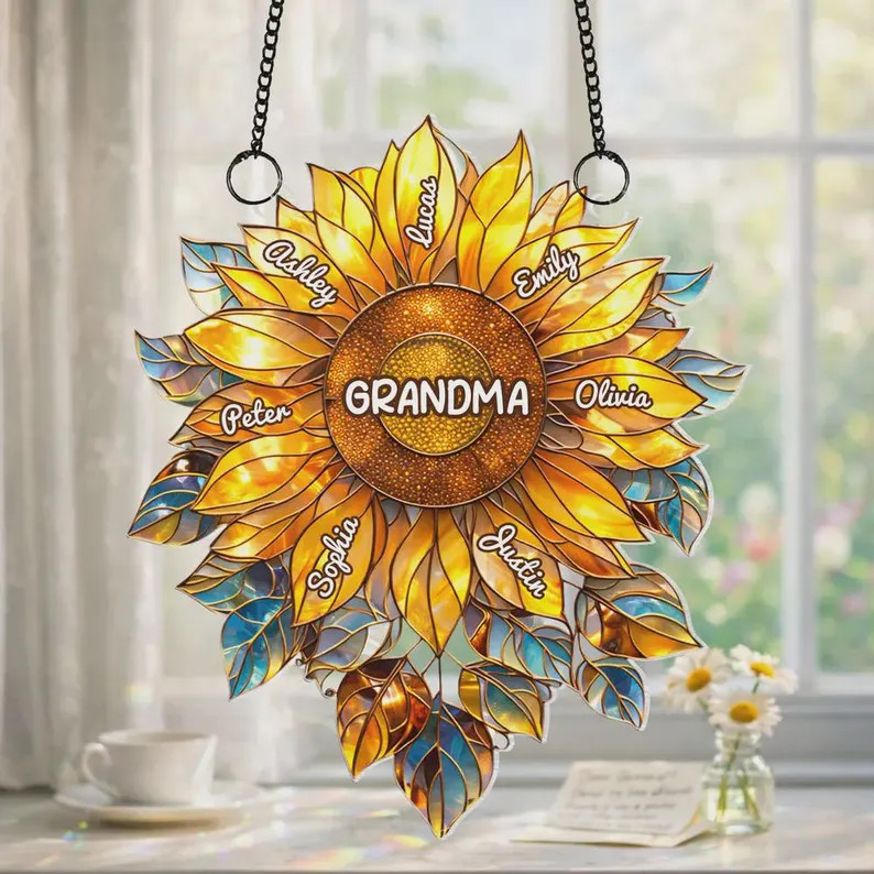 Personalized Grandma Acrylic Suncatcher Custom Gift Idea