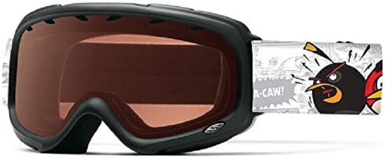 SMITH GAMBLER YOUTH / KIDS SNOWBOARD / SKI GOGGLE,  BLACK/ANGRY BIRDS LOGO, NEW!