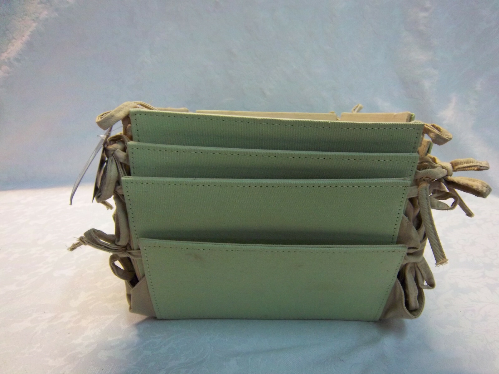 4 Little Boutique Reversible Cloth Bin Green Monkey Organizer 11x15x5" Nursery