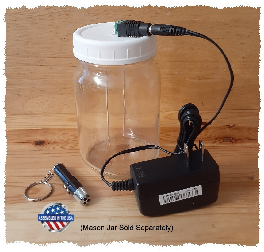 Colloidal Silver Generator Kit 99.99% Simple Health Products Mason Jar Sm.Wht