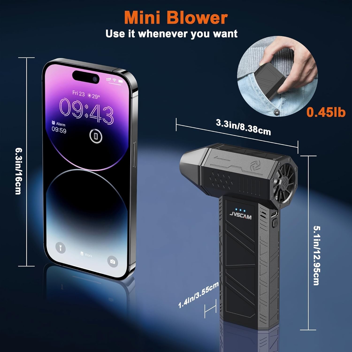 Rechargeable Air Duster - Brushless Motor, 10W Fast Charge