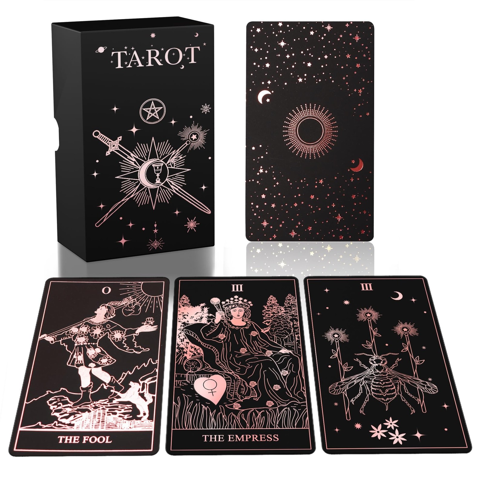 Original Tarot Card Set with Guide, 78 Pieces of Tarot Cards with Gold foil o...