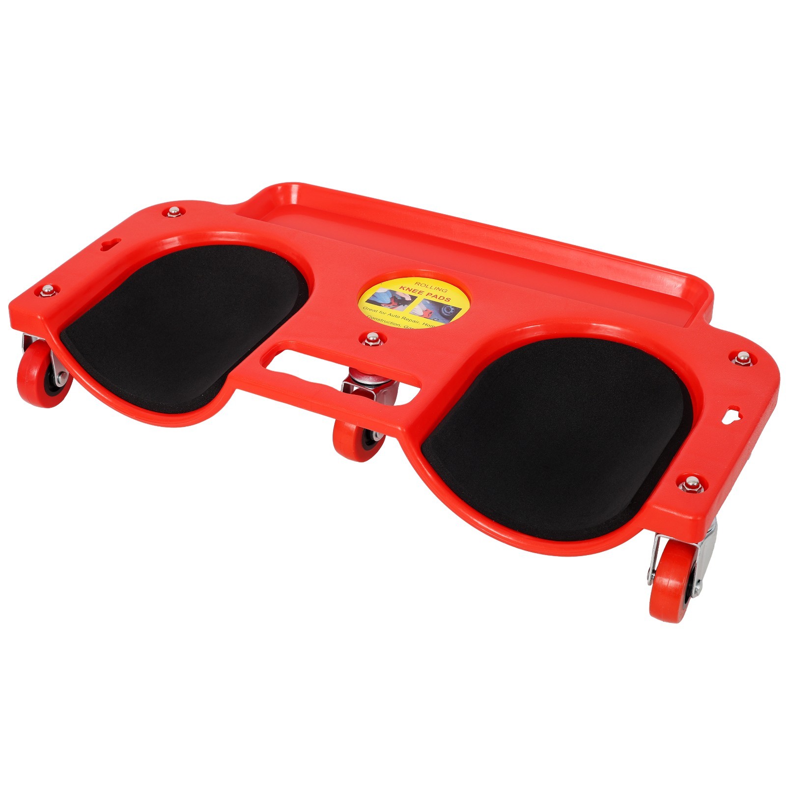 Knee Creeper with Tool Tray 360 Casters Durable Garage Workshop Red