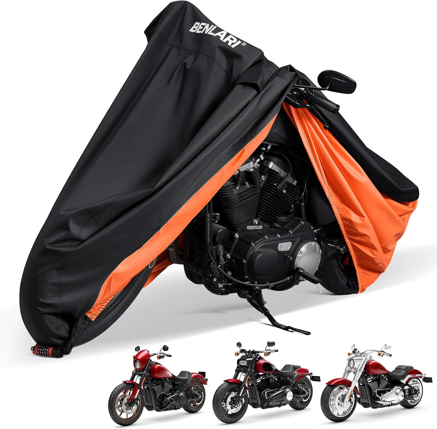 Upgraded Waterproof Motorcycle Cover Compatible with Sportster, Iron 883, Forty-