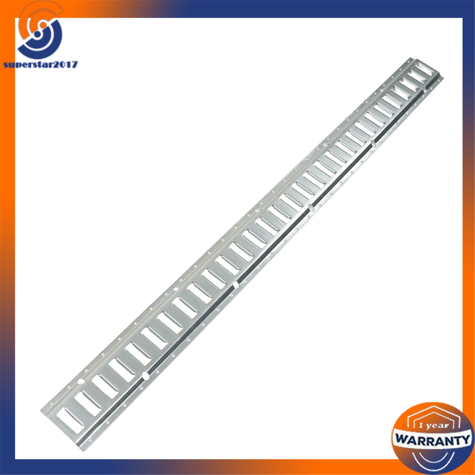 12PCS E-Track Tie-Down Rail Kit 6x 5ft Silver Galvanized Rails 6 O-Ring Anchors