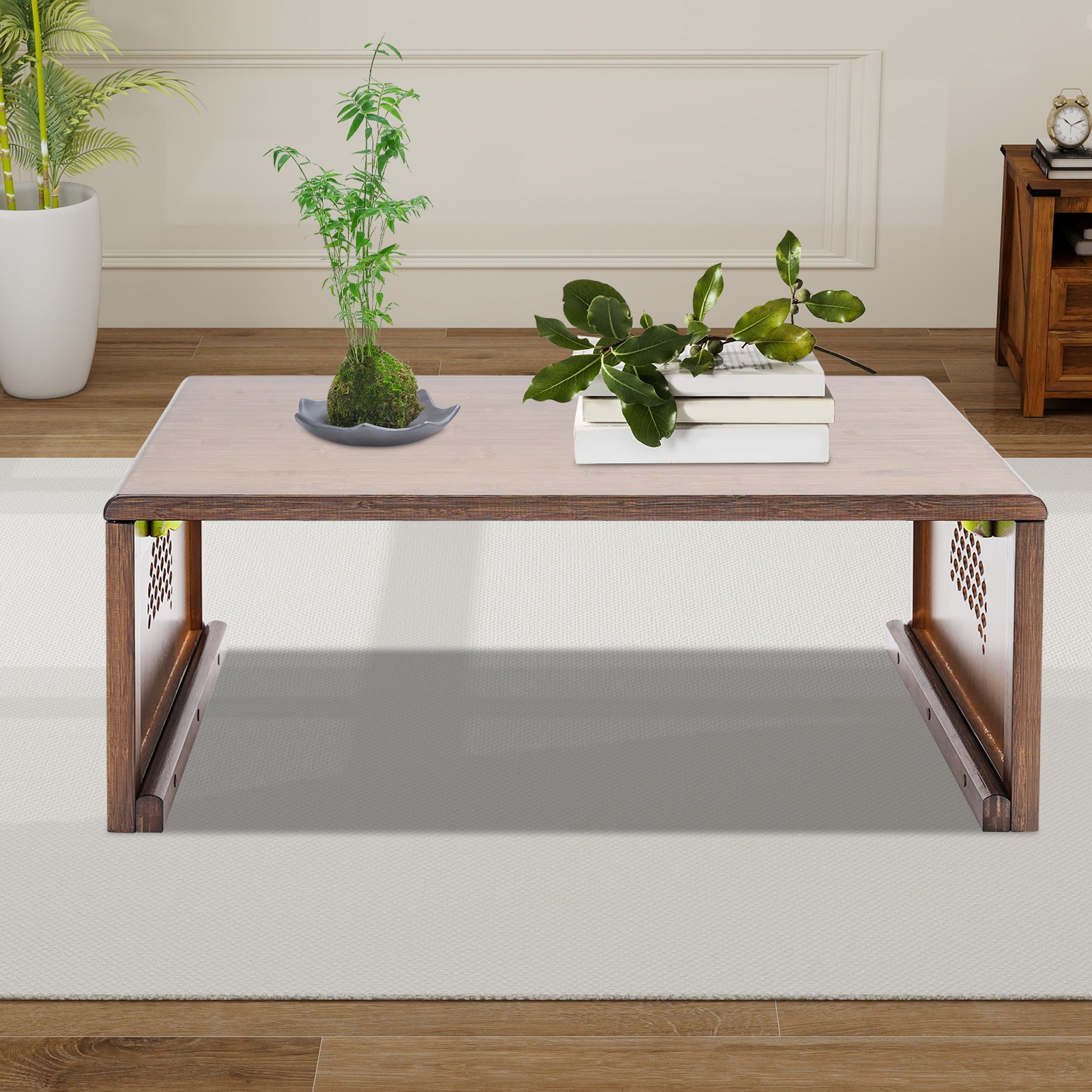 Foldable Floor Low Table Bamboo Coffee Table Tea Table For Living Room Tea Room