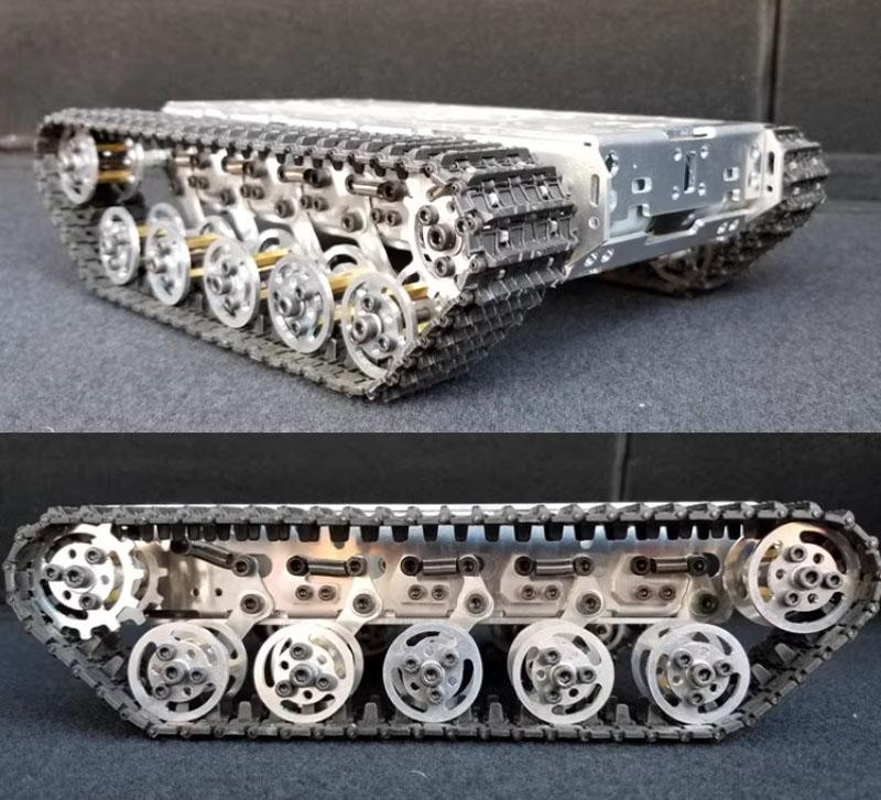 DIY Smart WiFi RC Tank Chassis Metal Tracked Robot Chassis Shock Absorption Kit