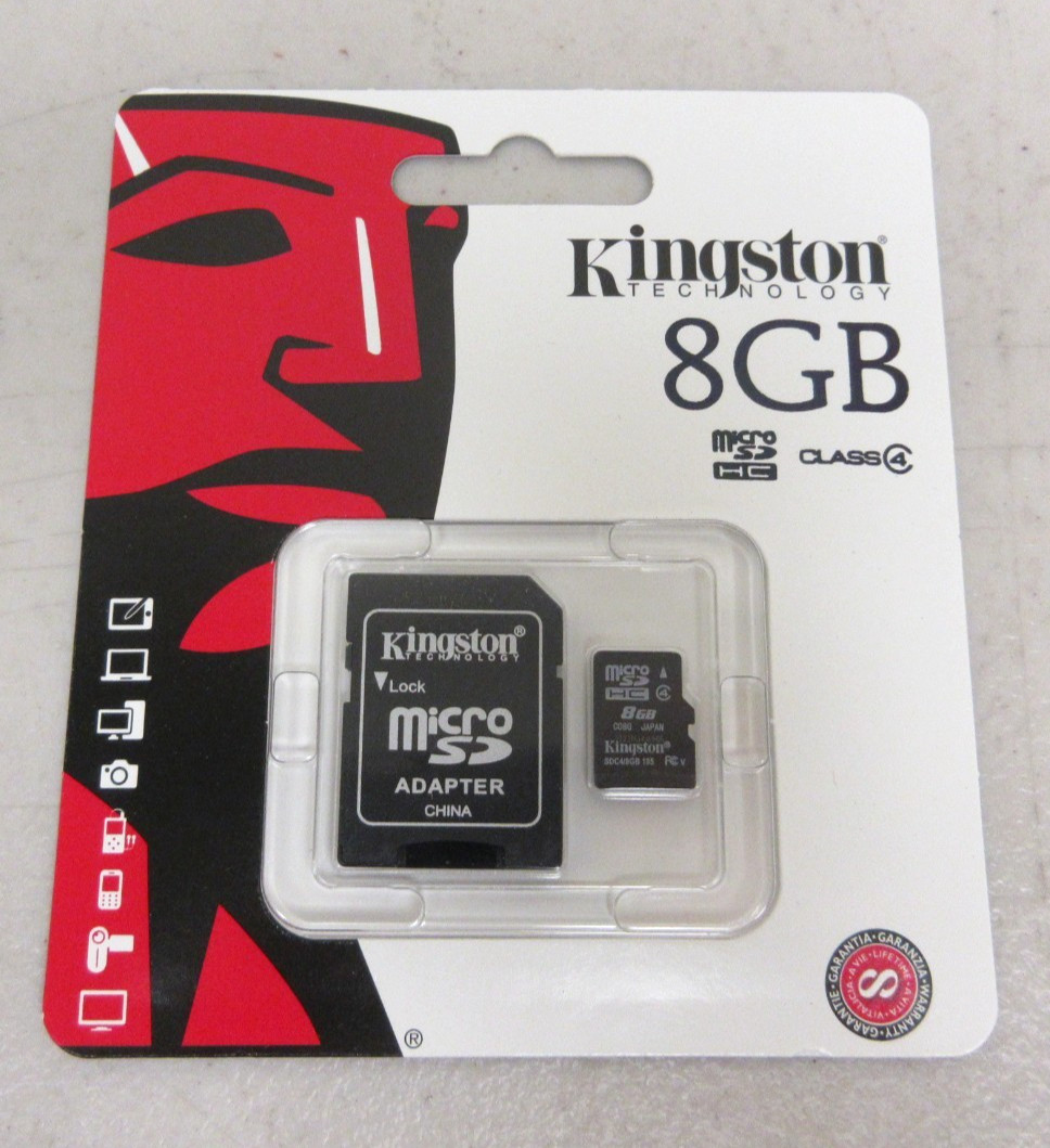 Genuine Kingston 8GB Micro SD w/ adapter Flash Memory Card SDC4 HC SDHC Class 4