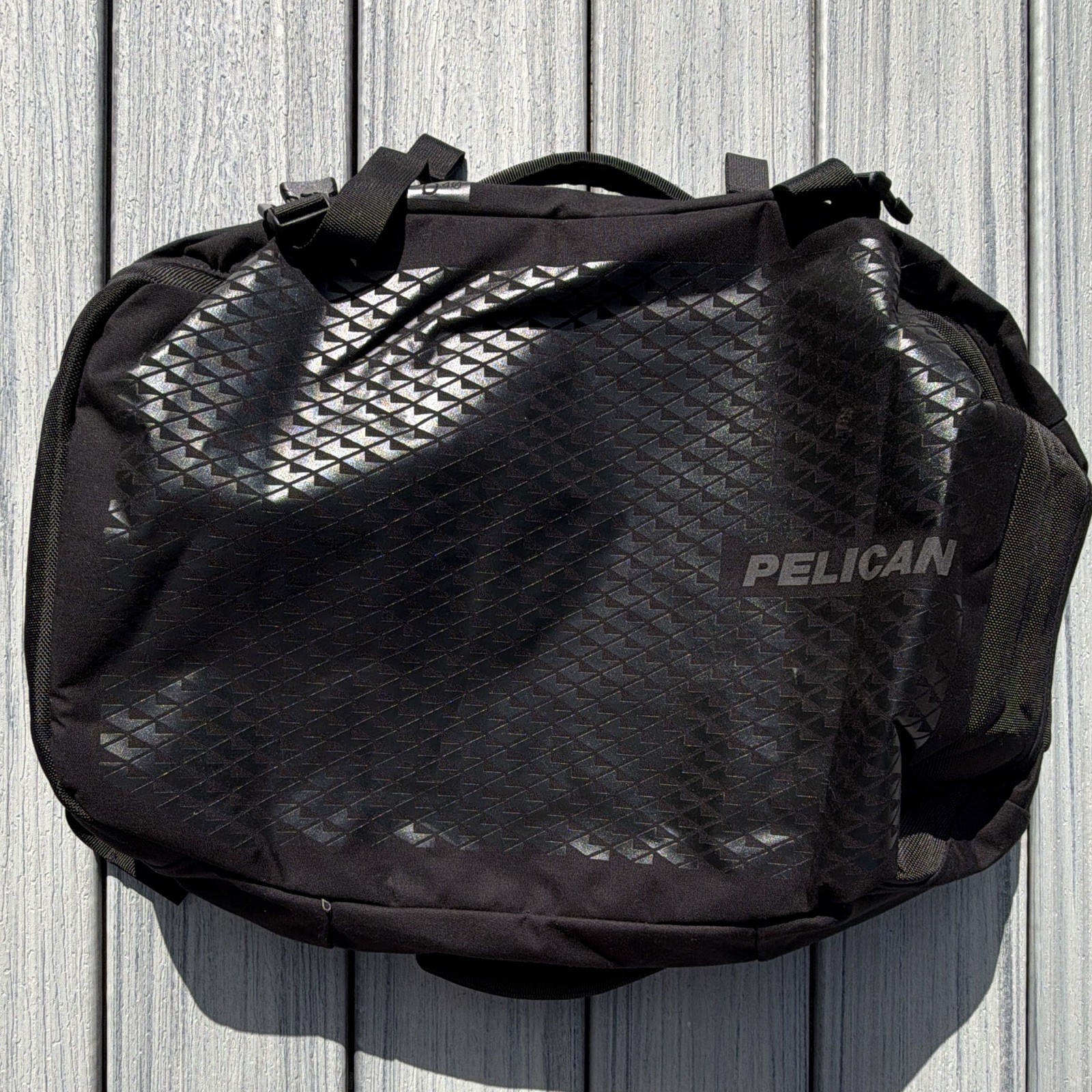 Pelican 45L Hiking Backpack Black/Gray Zip Closure Padded Adjustable Straps