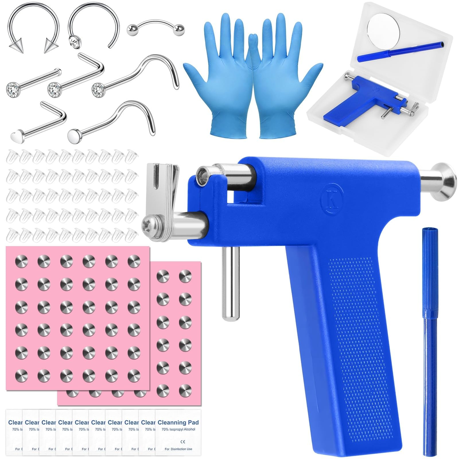 Reusable Ear Piercing Gun Kit Professional Ear Nose Piercing Gun Machine with...