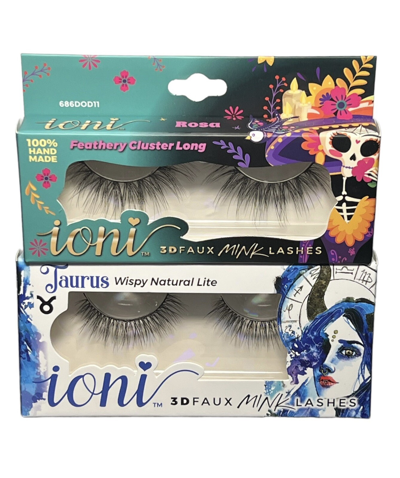 Ioni 3D Faux Mink Lashes Eyelashes 100% Handmade Cruelty Free Wispy Feathery