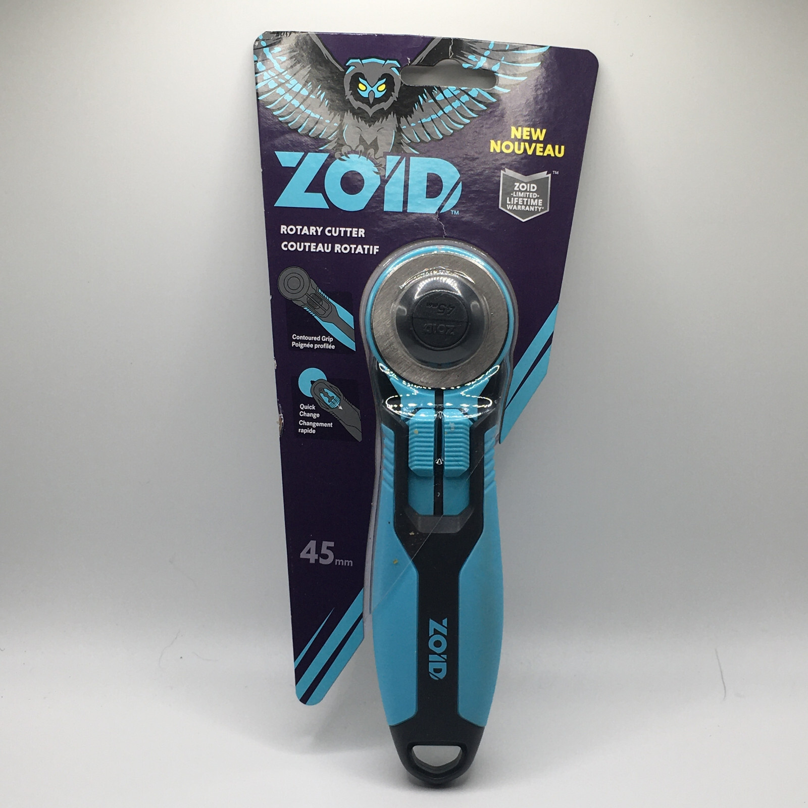 ZOID ROTARY CUTTER 45MM Contoured Grip 1143908 Quilting Lifetime Warranty New