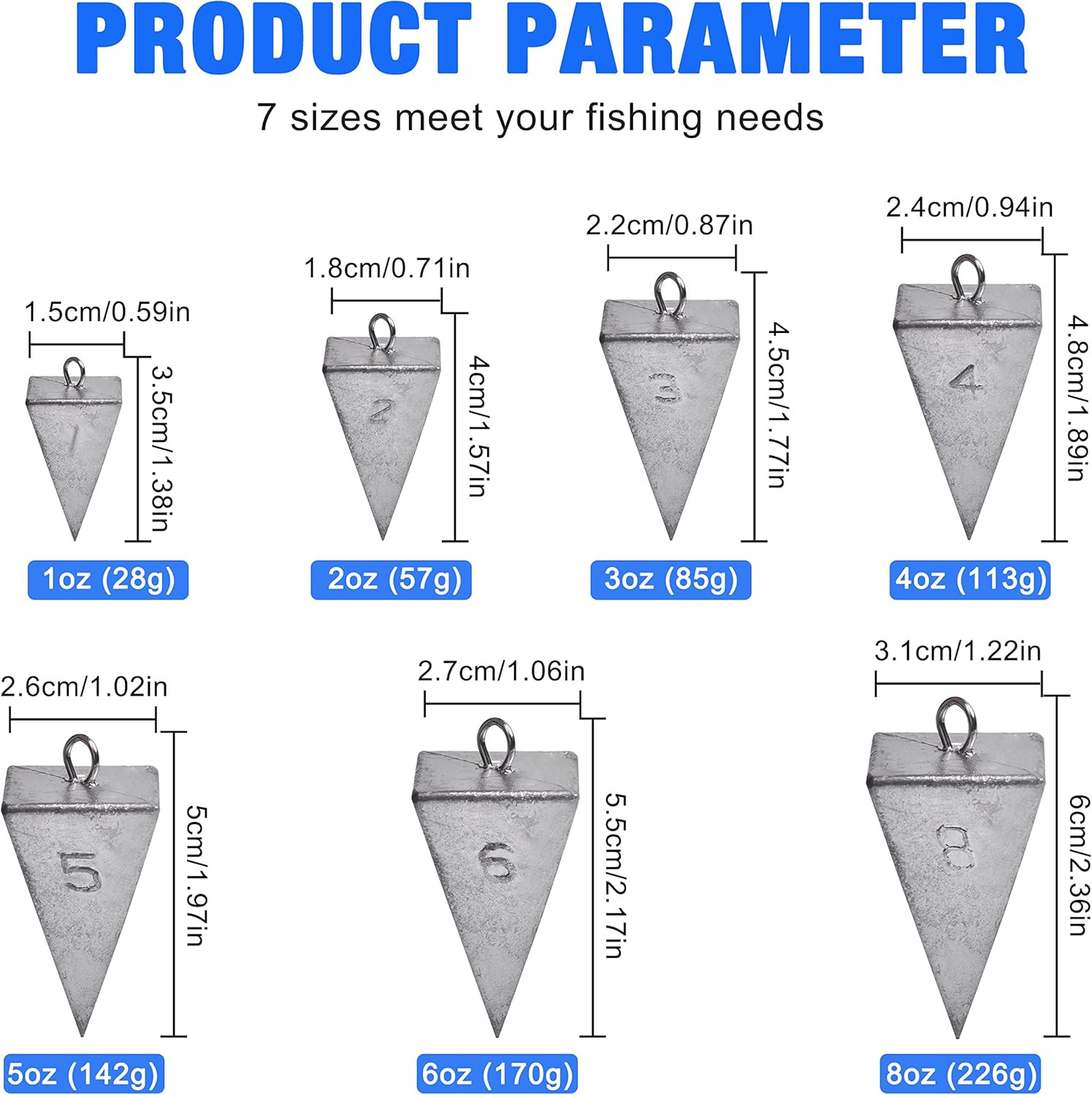 Pyramid Sinkers Fishing Weights Sinkers Saltwater Surf Fishing Weights Pyrami...