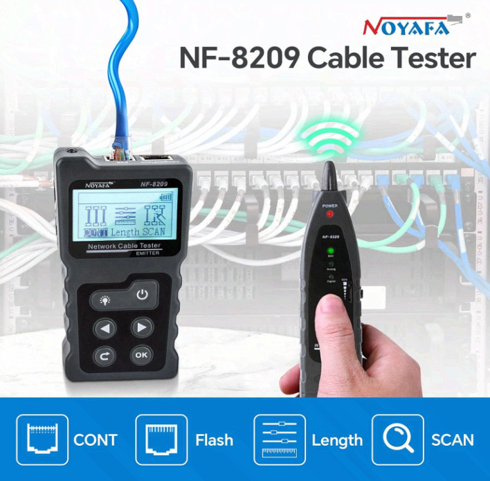 NF-8209 Network Cable Tester, Ethernet Cable Wire Tester with POE & NCV