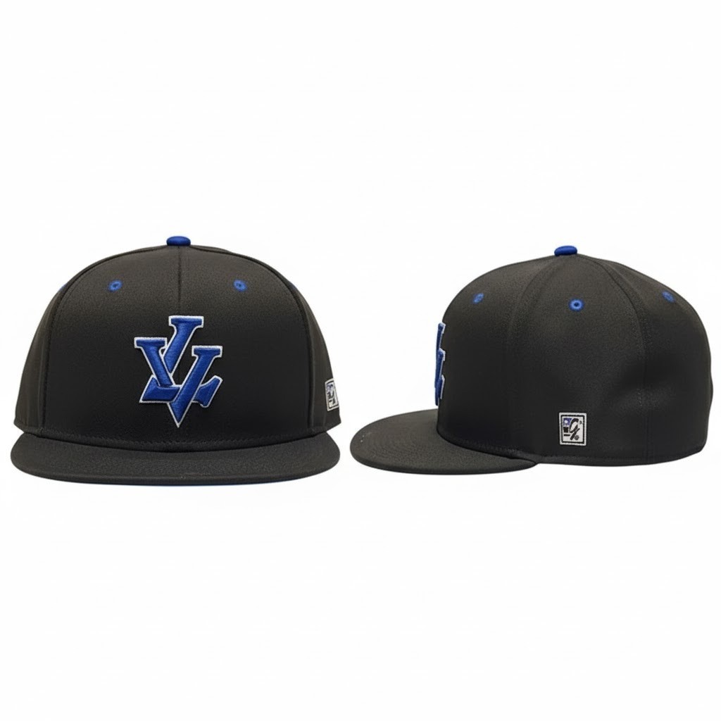 The Game Pro XL Baseball Cap Black Blue Flat Bill Streetwear Athletic Casual
