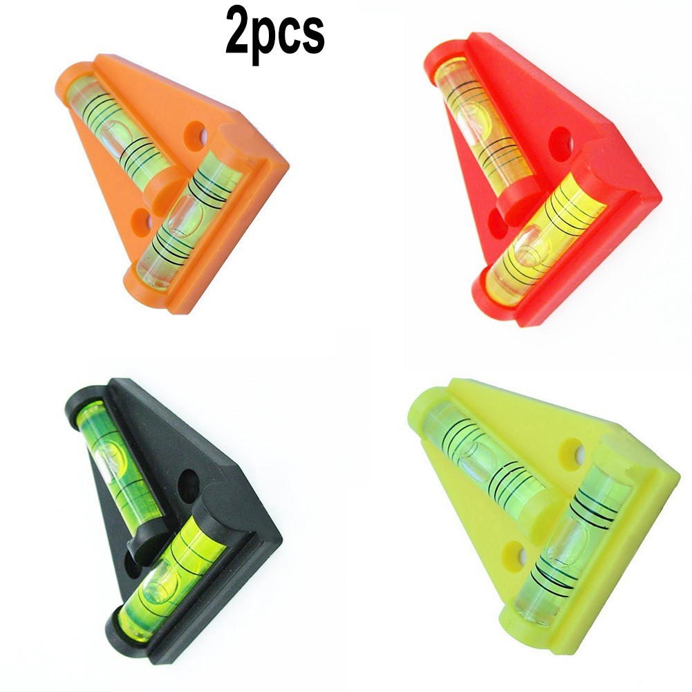 Level Bubble Measurement T-Shaped Horizontal Bubble 2PCS Black Orange Red
