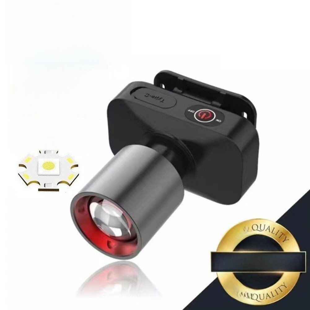 LED Headlamp Outdoor Camping Lamp 500m Beam Distance Telescopic Focus Adjustment