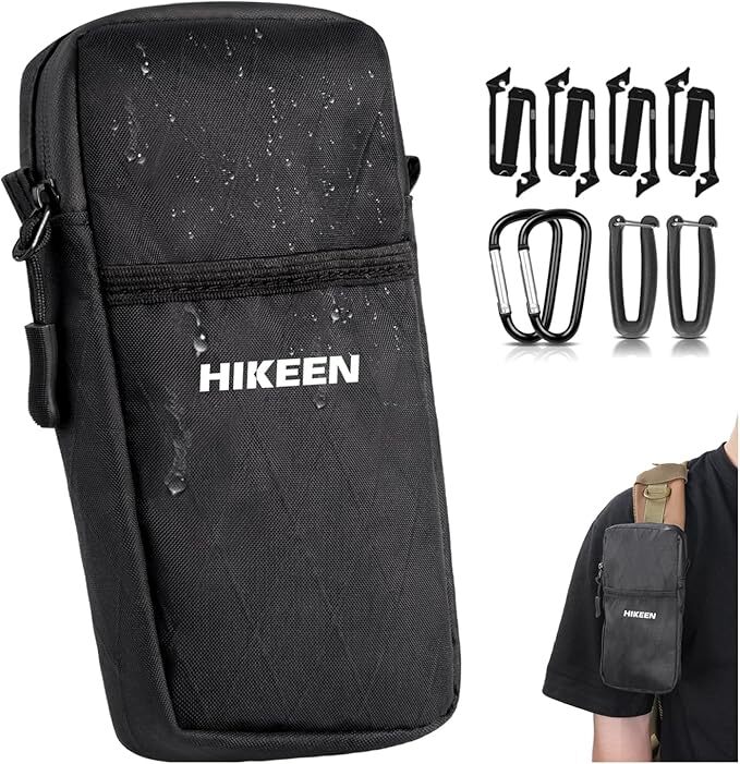 X-Pac Backpack Strap Pouch for Smartphone,Tactical Molle Phone Pouch w/Carabiner