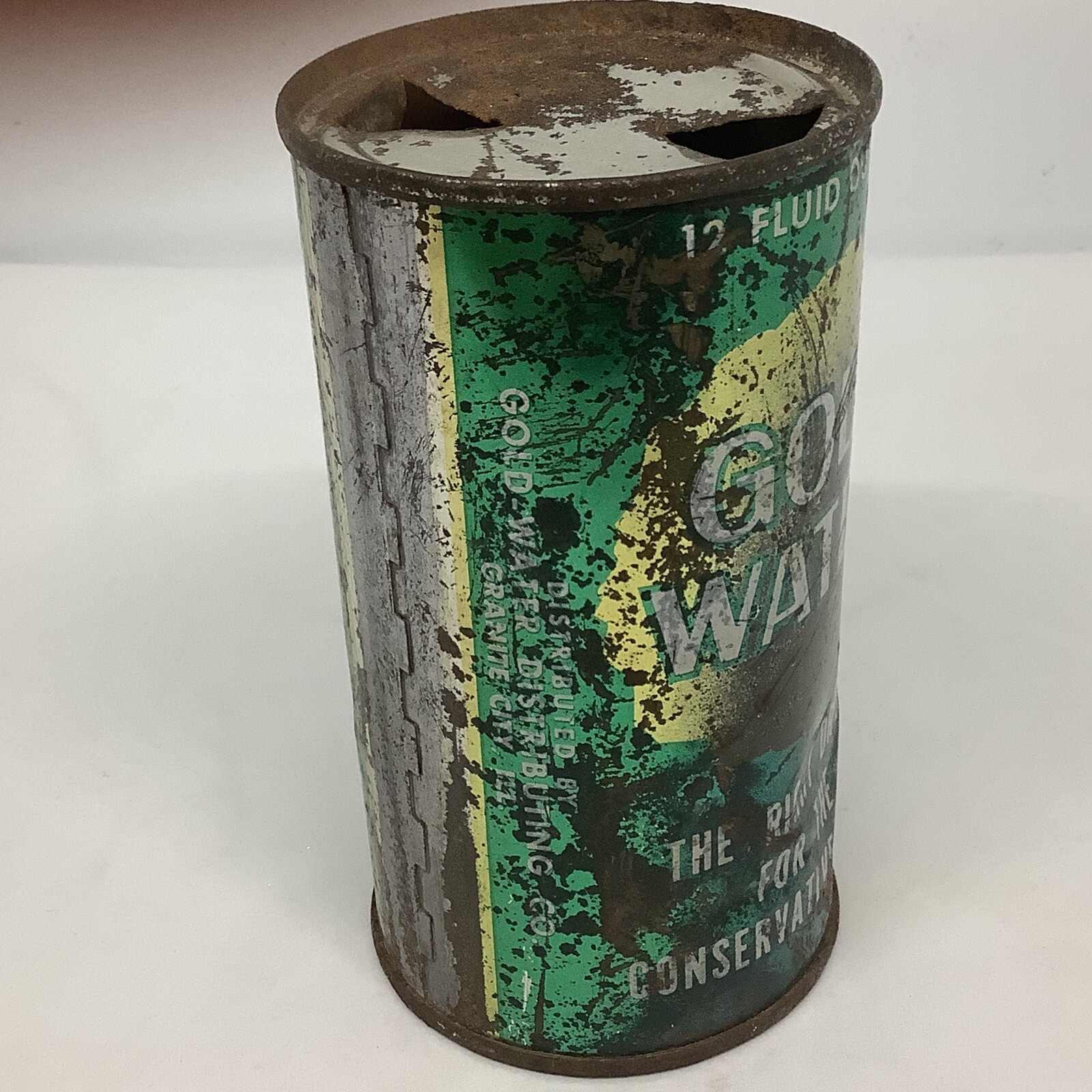 VINTAGE GOLD WATER FLAT TOP CAN