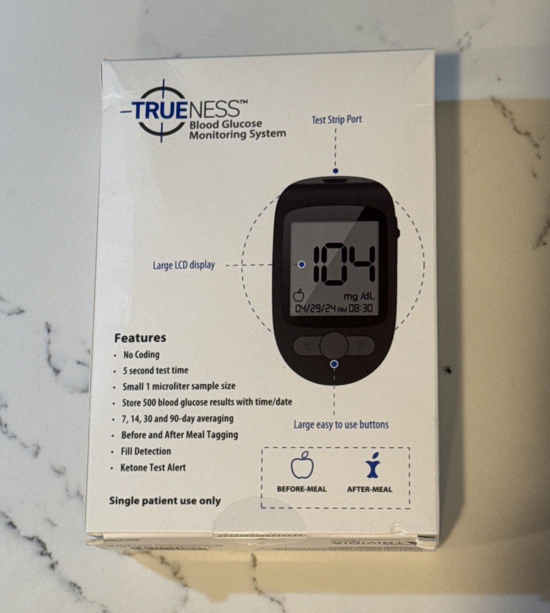 Trueness Blood Glucose Monitoring Easy To Use 2-AAA Alkaline Batteries ✅