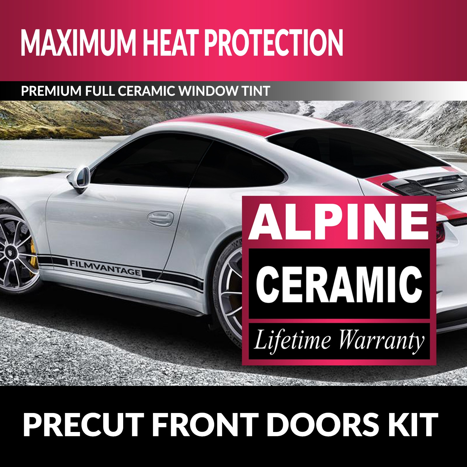 ALPINE CERAMIC PRECUT WINDOW TINT KIT FOR MAZDA B4000 EXT 98-11 FRONT DOORS