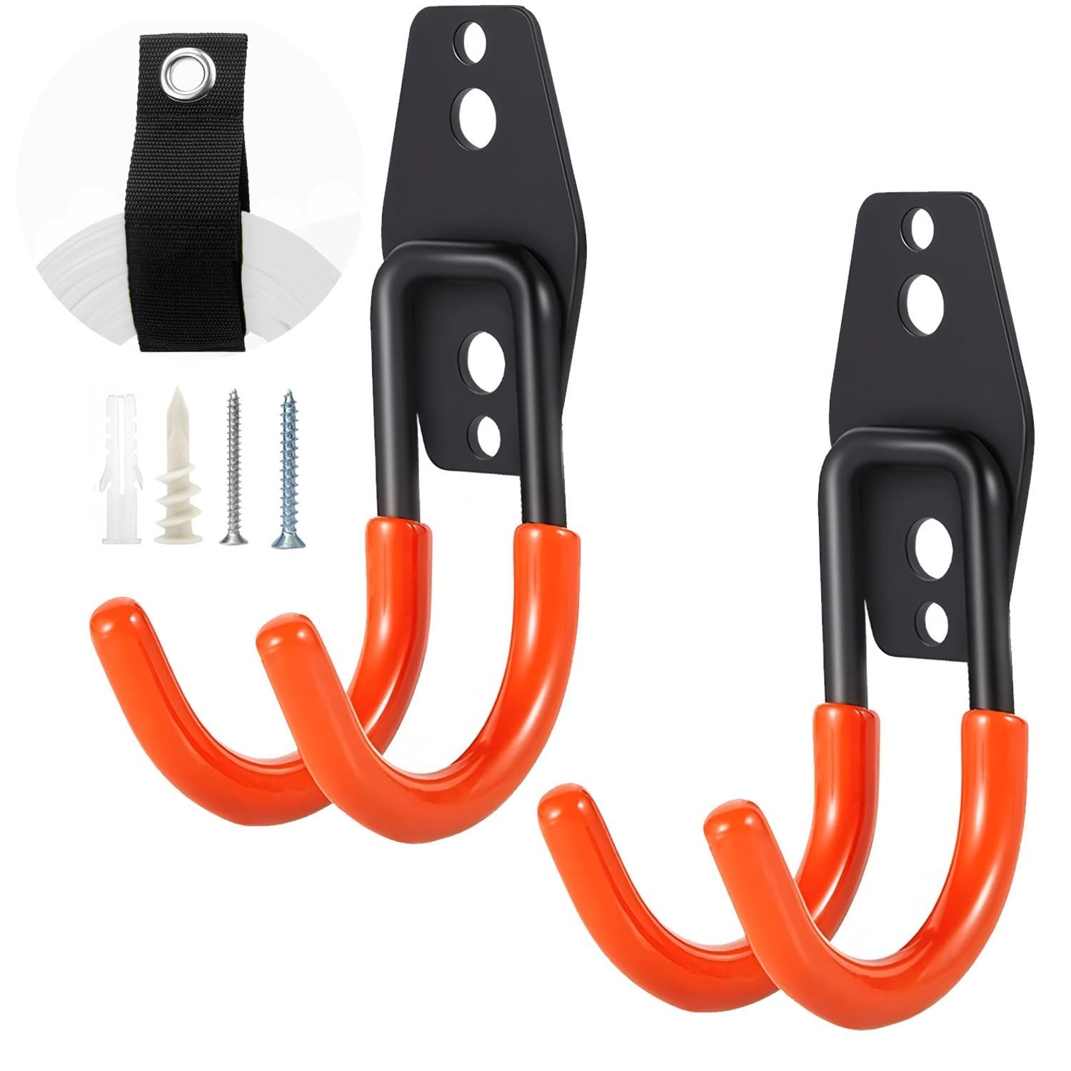 FNFAI Heavy Duty Garage Storage Hooks, 2 Pack Utility Steel Garage Tool Organ...